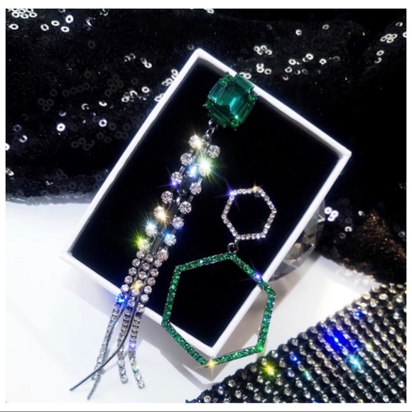 Jewelry - Crystal Geometric Statement Earrings